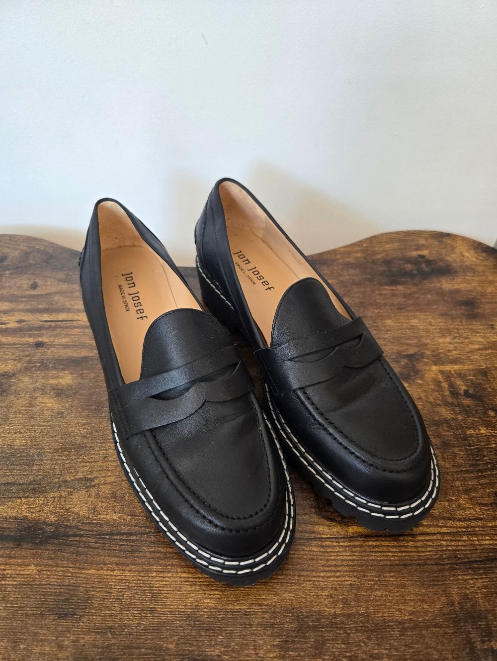 Jon Josef Penny Loafers Preppy Calf Leather Old Money Elevated Quiet Luxury - Picture 5 of 9
